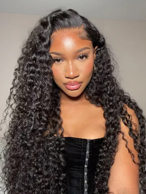 Wigs Hot Curly Deep Wave  13x4 HD Transparent Lace Front Wigs